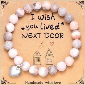 Best Friends Gifts Women Men I Wish You Live Next Door Friendship Unique Birthday Christmas Gifts Bracelet for Friend Moving