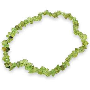 WHOLESALEGEMSHOP Peridot Gemstone Chips Bracelet - 7.50 inches Bead String Crystal Healing Women Gift Positive Energy Fashion Wicca Jewelry Peace Luck in Kuwait