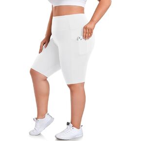 شورت راكب الدراجة النارية بمقاس كبير من وي فليس للنساء - شورت رياضي عالي الخصر من الألياف اللدنة لتمارين اليوغا in Kuwait