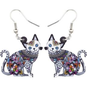 Acrylic Drop Dangle Cat Earrings Pets Novelty Funny Gift For Girl Kids Women By The Bonsny