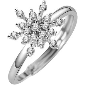 Christmas Snowflake Open Band Rings for Women Girls Cubic Zirconia Stress Relief Spinner Anxiety Tail Finger Coil Rotate Freely Inspirations Stacking Ring Adjustable Charm Birthday Xmas Jewelry Gifts