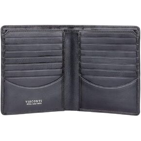 Visconti Tuscany 49 Secure RFID Blocking Genuine Leather Card Holder Wallet (Black)