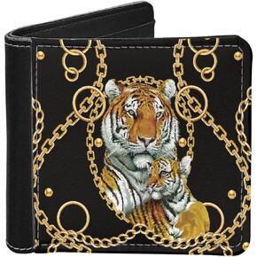 ZFRXIGN American Flag Deer Wallets for Men Billfold Travel Slim Wallet Leather ID Card Holder Organizer Foldable Clutch Reindeer Patriotic Money Bag