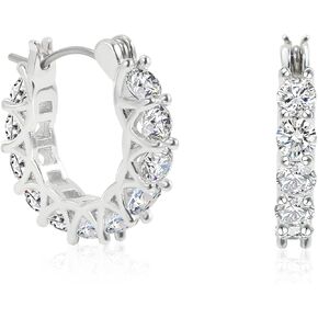 16/18mm Small Titanium Hoop Earrings Cubic Zirconia Pure Titanium Earrings for Sensitive Ears, Tiny Round Cuff/Cartilage CZ Huggie Earrings Hoops for Women Men