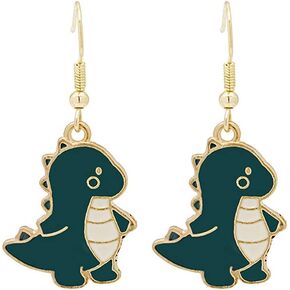 Cute Cartoon Animal Dinosaur Metal Danlge Drop Earrings for Women Christmas Gift