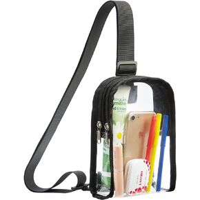 Mini Clear Crossbody Sling Bag for Women, Heavy Duty Cell Phone Clear Purse Fanny Packs for Concerts, Daily, Black in Kuwait