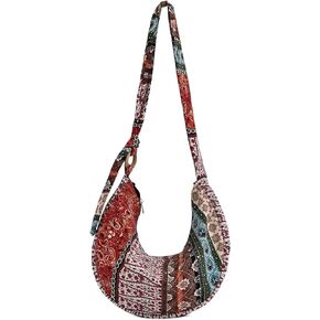 KARRESLY Women's Sling Crossbody Bag Ethnic Style Shoulder Bag with Adjustable Strap
