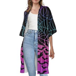 Women Summer Cardigan Casual Open Front Half Sleeve Loose Cover Ups Tops Kimono Plus Size