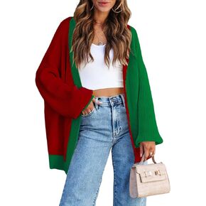 Fall Winter Long Cardigans for Women, Batwing Sleeve Oversized Cardigan Open Front Knit Sweater Coat with Pockets