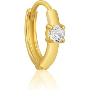 Solid 14k Gold Small 11mm Mini Huggie Hoops with Natural Ruby and Sapphire Gemstones, Available in Single Hoop OR Pair by MAX + STONE