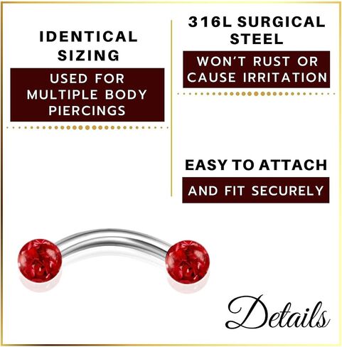 2 قطعة الصلب 16 مقياس 5/16 8 مللي متر الشفاه Labret ثقب المجوهرات الرخ الغضروف الزنمة Daith الحاجب 3 مللي متر Ferido كريستال المزيد من الخيارات in Saudi Arabia