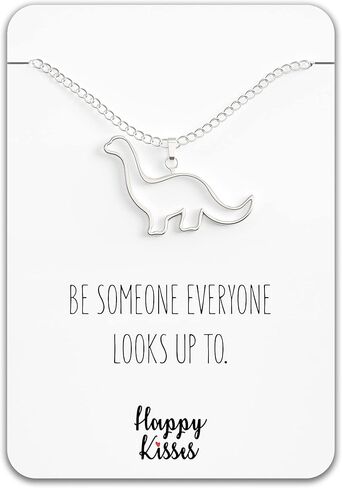 Dinosaur Brontosaurus Necklace - Cute Pendant Gift - Sweet & Funny Message Card – Also Looks like Eobrontosaurus or Apatosaurus in Saudi Arabia