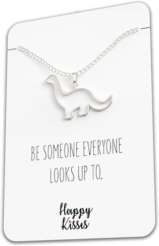 Dinosaur Brontosaurus Necklace - Cute Pendant Gift - Sweet & Funny Message Card – Also Looks like Eobrontosaurus or Apatosaurus in Saudi Arabia