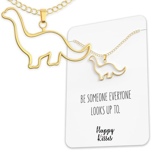 قلادة ديناصور برونتوصور - هدية لطيفة على شكل قلادة - بطاقة رسائل حلوة ومضحكة - تبدو أيضًا مثل إيوبرونتوصور أو أباتوصور in Kuwait