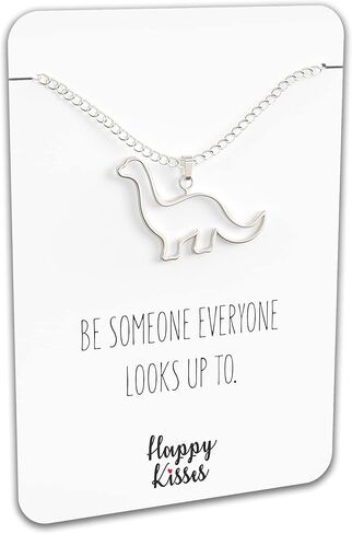 Dinosaur Brontosaurus Necklace - Cute Pendant Gift - Sweet & Funny Message Card – Also Looks like Eobrontosaurus or Apatosaurus in Saudi Arabia