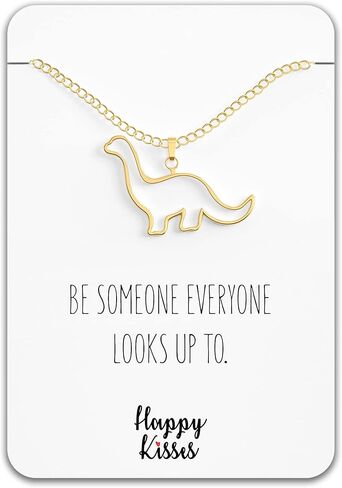 قلادة ديناصور برونتوصور - هدية لطيفة على شكل قلادة - بطاقة رسائل حلوة ومضحكة - تبدو أيضًا مثل إيوبرونتوصور أو أباتوصور in Kuwait
