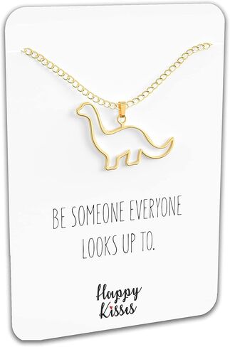 قلادة ديناصور برونتوصور - هدية لطيفة على شكل قلادة - بطاقة رسائل حلوة ومضحكة - تبدو أيضًا مثل إيوبرونتوصور أو أباتوصور in Kuwait