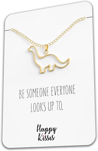 قلادة ديناصور برونتوصور - هدية لطيفة على شكل قلادة - بطاقة رسائل حلوة ومضحكة - تبدو أيضًا مثل إيوبرونتوصور أو أباتوصور in Kuwait