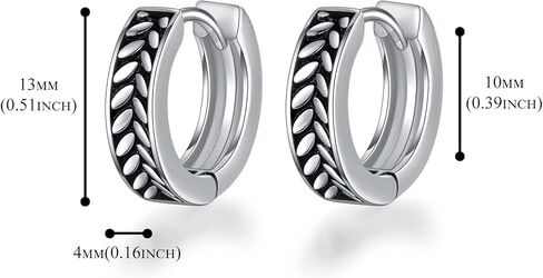 PHNIBIRD الرجال هوب الأقراط الكرمة نمط الأقراط حساسة وفريدة من نوعها للرجال 925 الفضة الاسترليني هيبوالرجينيك الصغيرة Huggie هوب الأقراط للارتداء اليومي غير الرسمي in Kuwait