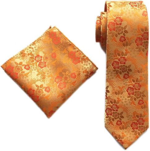 Ctskyte Men's Paisley Floral Pattern Ties Set with Pocket Suqare Luxury Wedding Necktie in Saudi Arabia