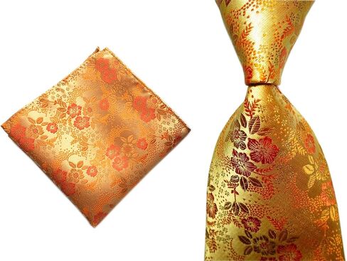 Ctskyte Men's Paisley Floral Pattern Ties Set with Pocket Suqare Luxury Wedding Necktie in Saudi Arabia