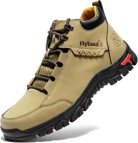 FLYLAND Men's Casual Leather Shoes Chukka Ankle Boots Handmade Fashion Shoes Non Slip Breathable Comfortable Mid Top for Driving Walking Outdoor in Saudi Arabia
