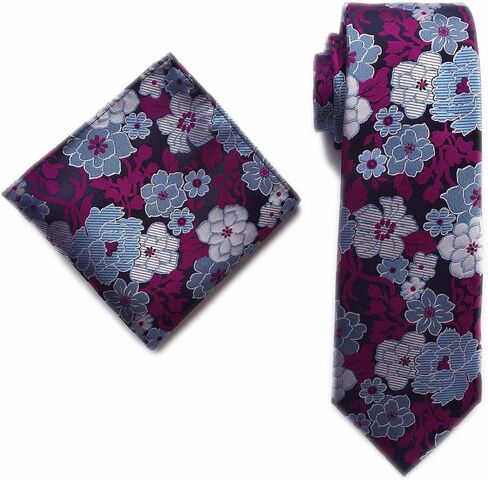 Ctskyte Men's Paisley Floral Pattern Ties Set with Pocket Suqare Luxury Wedding Necktie in Saudi Arabia