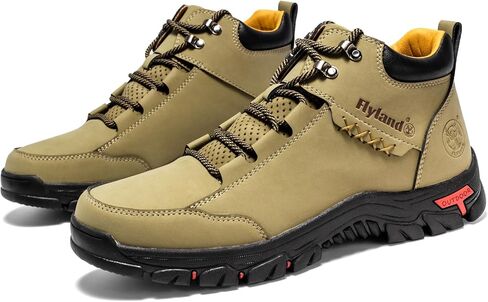 FLYLAND Men's Casual Leather Shoes Chukka Ankle Boots Handmade Fashion Shoes Non Slip Breathable Comfortable Mid Top for Driving Walking Outdoor in Saudi Arabia