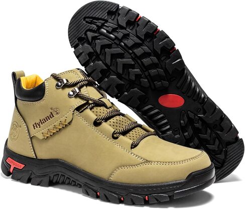 FLYLAND Men's Casual Leather Shoes Chukka Ankle Boots Handmade Fashion Shoes Non Slip Breathable Comfortable Mid Top for Driving Walking Outdoor in Saudi Arabia