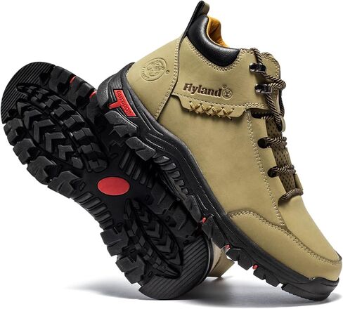 FLYLAND Men's Casual Leather Shoes Chukka Ankle Boots Handmade Fashion Shoes Non Slip Breathable Comfortable Mid Top for Driving Walking Outdoor in Saudi Arabia