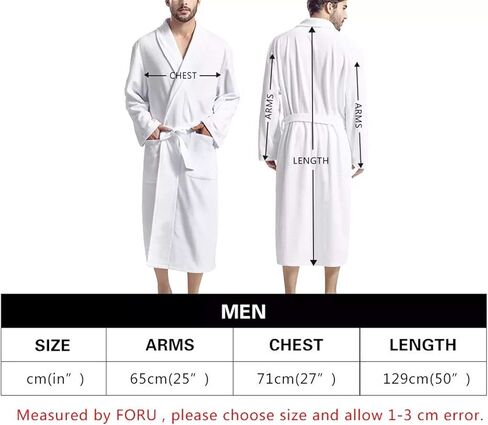رداء حمام رجالي من CLOHOMIN، رداء سبا للسفر، ملابس نوم دافئة مع جيبين وحزام in Kuwait