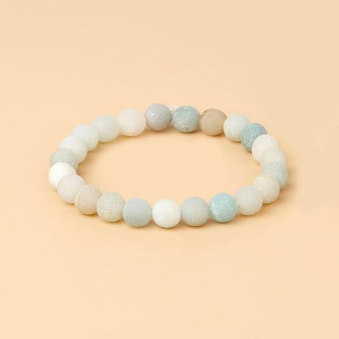 OAIITE 2Pcs 8mm Natural Semi-Precious Gemstones Bracelet Elastic Natural Stone Yoga Healing Crystals Beads Bracelet Bangle Set in Kuwait