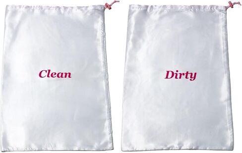 Travel Essentials Satin Clean and Dirty Laundry-Undergarment Garment bag with Locking Drawstring Closure. Rip Resistant Material 22L x 15W in Saudi Arabia