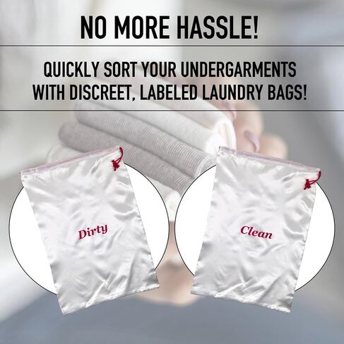 Travel Essentials Satin Clean and Dirty Laundry-Undergarment Garment bag with Locking Drawstring Closure. Rip Resistant Material 22L x 15W in Saudi Arabia