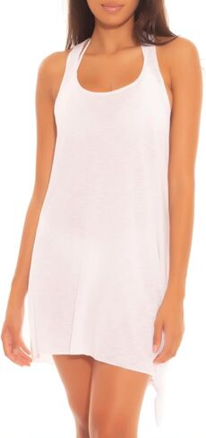 BECCA Women's Standard Breezy Basics Dress, Scoop Neck, Beach Cover Ups in Saudi Arabia