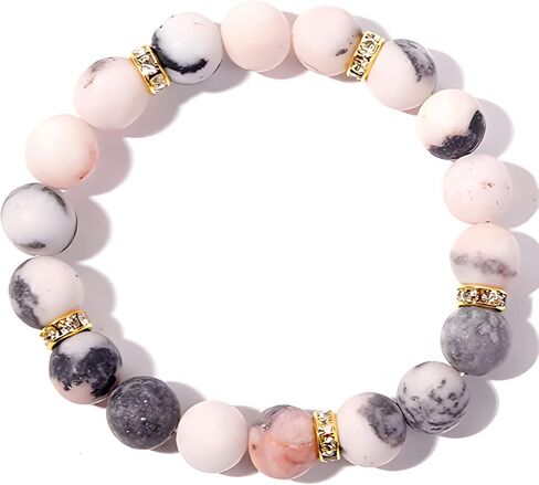BFGFGO Therapeutic Crystal Rose Quartz Bead Bracelet Fashion healthy crystal stone jewelry vitality extract Beaded charm chain bracelet bring good luck healthy women Bracelet (10mm), Pink, 18cm in Saudi Arabia