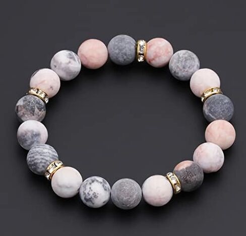 BFGFGO Therapeutic Crystal Rose Quartz Bead Bracelet Fashion healthy crystal stone jewelry vitality extract Beaded charm chain bracelet bring good luck healthy women Bracelet (10mm), Pink, 18cm in Saudi Arabia