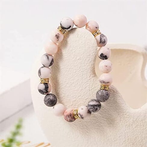 BFGFGO Therapeutic Crystal Rose Quartz Bead Bracelet Fashion healthy crystal stone jewelry vitality extract Beaded charm chain bracelet bring good luck healthy women Bracelet (10mm), Pink, 18cm in Saudi Arabia