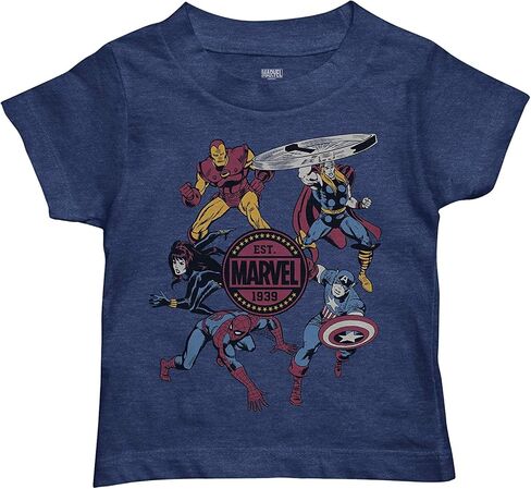 Marvel Boys Comics Toddler Shirt - Spiderman, Ironman, Captain America & Hulk Tee - Throwback Classic T-Shirt in Saudi Arabia