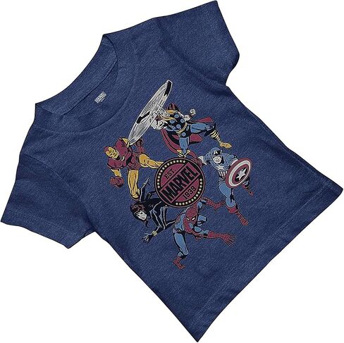 Marvel Boys Comics Toddler Shirt - Spiderman, Ironman, Captain America & Hulk Tee - Throwback Classic T-Shirt in Saudi Arabia