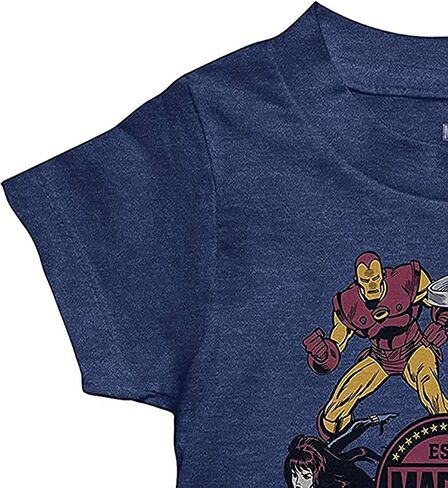 Marvel Boys Comics Toddler Shirt - Spiderman, Ironman, Captain America & Hulk Tee - Throwback Classic T-Shirt in Saudi Arabia
