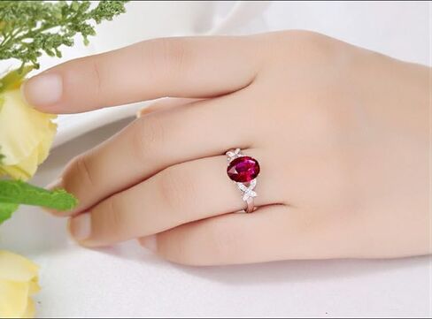 14K Gold Butterfly CZ Stone Open Adjustable Ring for Women, Eternity Stackable Romantic Engagement Statement Jewelry, Colorful Princess Cut Bridal Cubic Zirconia Ring Gift Red in Saudi Arabia