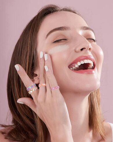 16 قطعة من خواتم الاكريليك الراتنج زهرة الفاكهة الملونة مجموعة خواتم الاصبع لطيف مناسبة لمختلف الانماط لطيف مجوهرات للنساء والراتنج والراتنج, مادة صمغية, راتنج in Kuwait