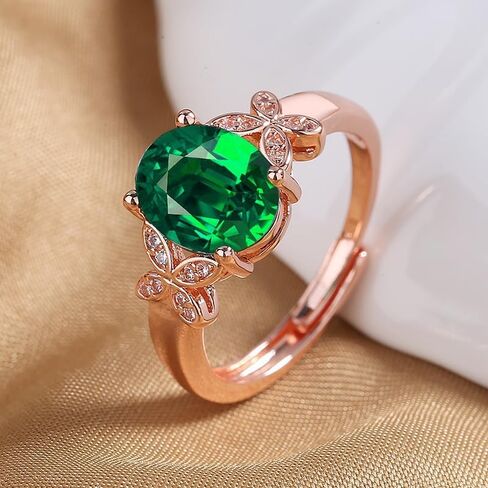 14K Gold Butterfly CZ Stone Open Adjustable Ring for Women, Eternity Stackable Romantic Engagement Statement Jewelry, Colorful Princess Cut Bridal Cubic Zirconia Ring Gift Red in Kuwait