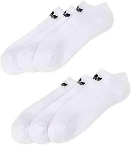 Mens Adidas Originals No Show Socks 6 Pair (White) in Saudi Arabia