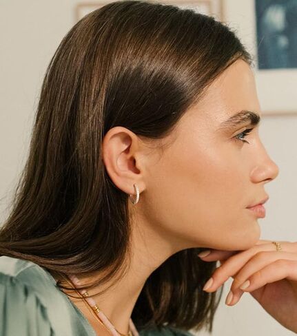 Gold Hoop Earrings Set 14k Gold Plated Huggie Earrings Hypoallergenic Chunky Twisted Thick Jewelry for Multiple Piercing Christmas Gift for Women in Kuwait