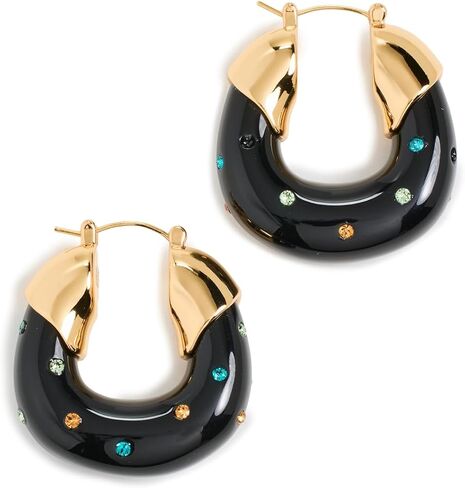 Women's Organic Hoops In Studded Crystal in Kuwait