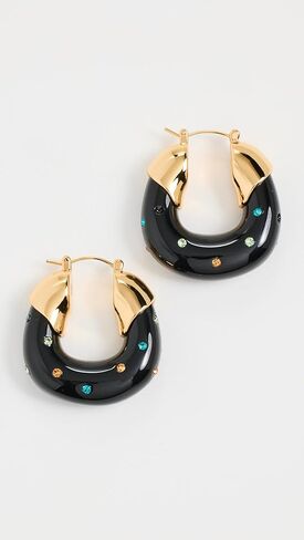 Women's Organic Hoops In Studded Crystal in Kuwait