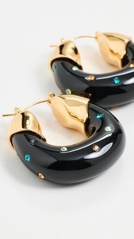 Women's Organic Hoops In Studded Crystal in Kuwait