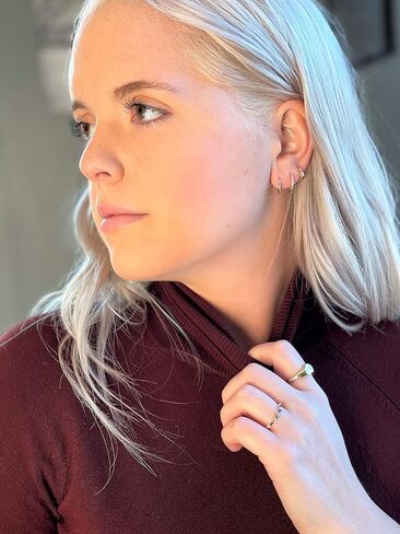 18K Gold Plated Sterling Silver Gem Flower Clicker Mini Cartilage Hoop Earrings | Cubic Zirconia Paved Tiny Huggie Hoops in Saudi Arabia